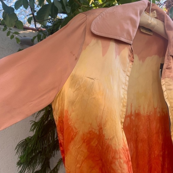 Vtg Tie Dye Crop Jacket with Collar | Pink, Orange. Yellow Gradient | S | Bomber - Picture 8 of 16